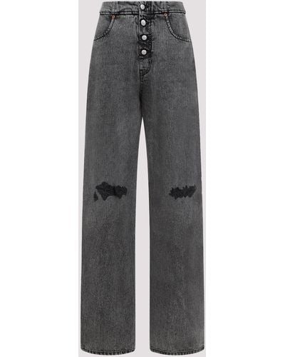 MM6 by Maison Martin Margiela Black Cotton Jeans - Grey