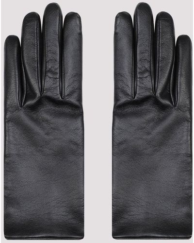 Saint Laurent Black Leather Gloves