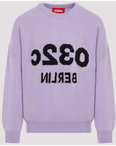 032c Washed Lilac Selfie Merino Wool Pullover - Purple
