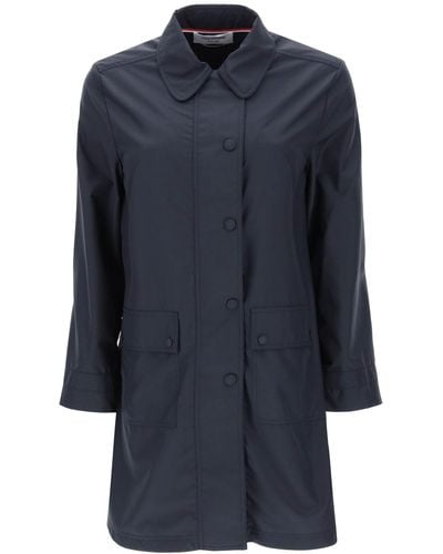 Thom Browne Unlined Parka In Ripstop - Blue