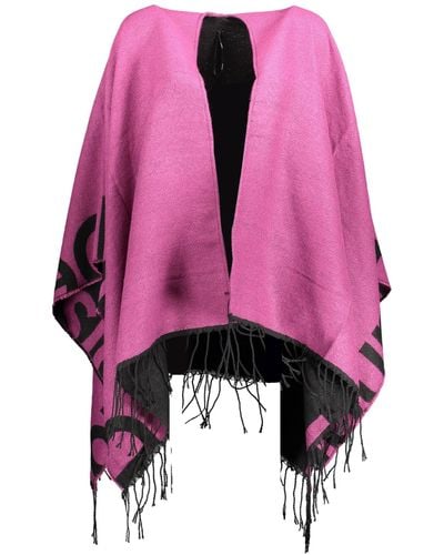 Desigual Chic Poncho With Contrasting Details - Pink