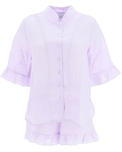 Sleeper Linen Short Pyjamas Set - Purple