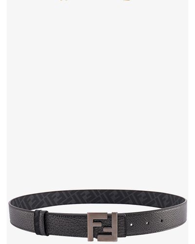 Fendi Leather Printed Belts - Grey