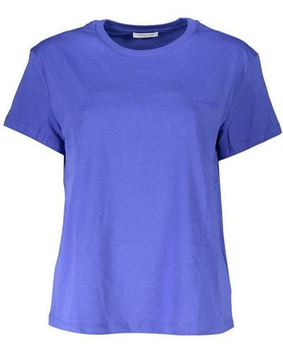 Patrizia Pepe Chic Crew Neck Logo Tee - Blue