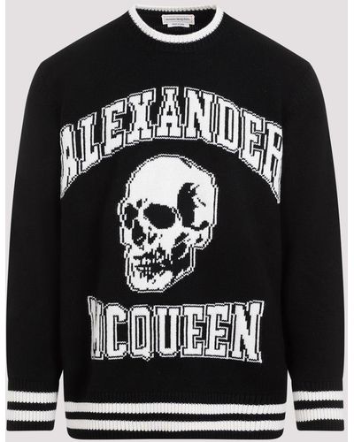 Alexander McQueen Black Logo Wool Jumper