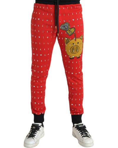 Dolce & Gabbana Year Of The Pig Jogger Joggers Trousers - Red