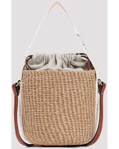 Chloé White Woody Paper Bucket Bag - Natural
