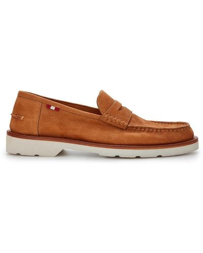 Bally Hammered Leather Loafer - Brown
