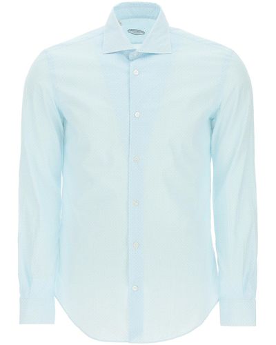 Vincenzo Di Ruggiero Patterned Cotton Shirt - Blue