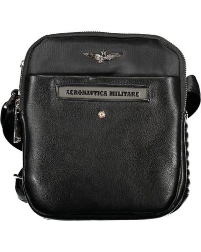 Aeronautica Militare Sleek Dual-Compartment Shoulder Bag - Black