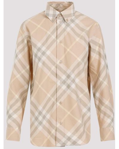 Burberry Flax Beige Cotton Shirt - Natural