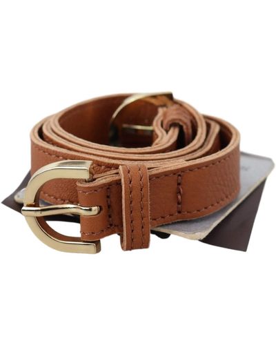 Ermanno Scervino Elegant Brown Leather Double Buckle Belt
