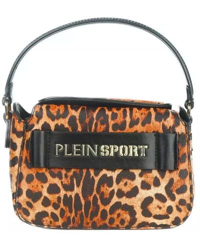 Philipp Plein Leopard Print Shoulder Bag With Brand Logo - Brown