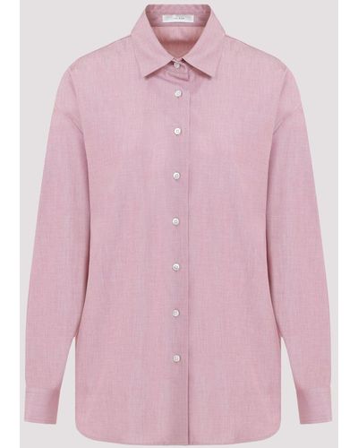 The Row Light Brick Red Cotton Attica Shirt - Pink