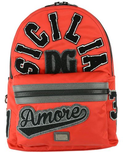 Dolce & Gabbana Red Nylon Backpack