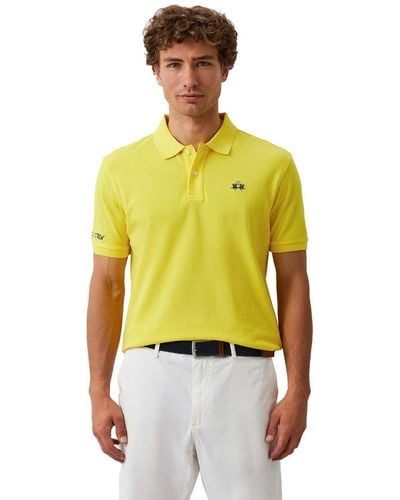 La Martina Cotton Polo Shirt - Yellow