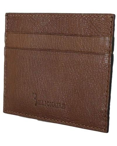 Billionaire Italian Couture Leather Cardholder Wallet - Brown