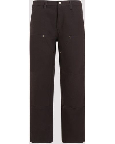 Carhartt Tobacco Double Knee Cotton Trousers - Black