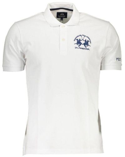 La Martina Elegant Embroide Cotton Polo Shirt - White