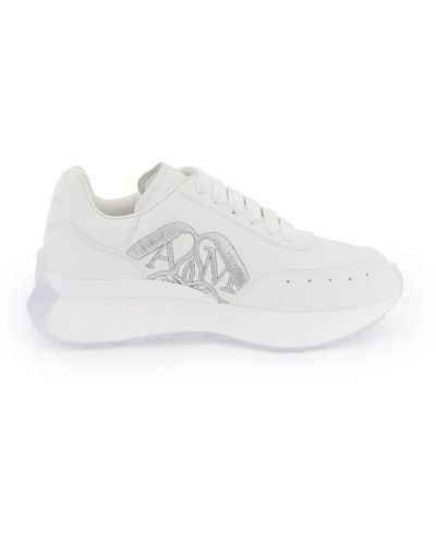 Alexander McQueen Leather Sprint Runner Sneakers - White