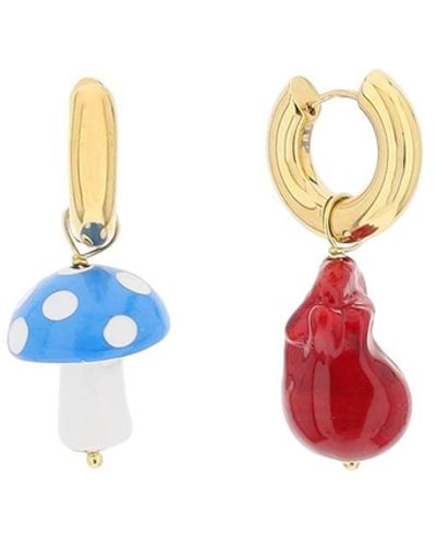 Timeless Pearly Earrings With Charms - Multicolor
