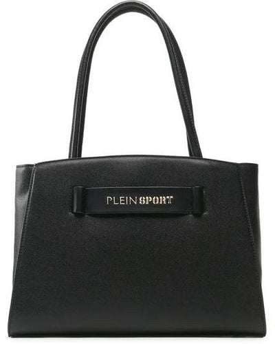 Philipp Plein Sleek Silver-logo Eco-leather Shopper - Black