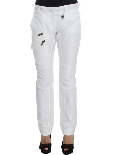 Ermanno Scervino Nylon Padded Slim Fit Cargo Trousers - White