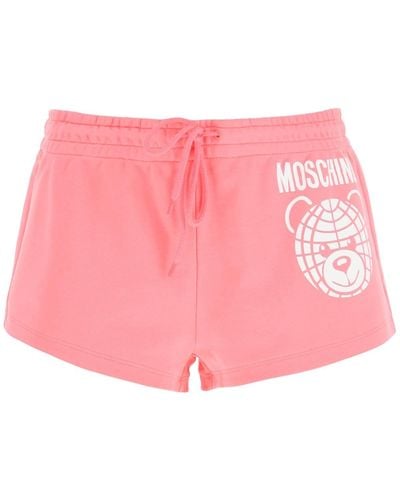 Moschino Sporty Shorts With Teddy Print - Pink