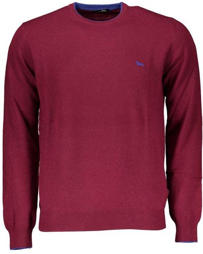 Harmont & Blaine Chic Crew Neck Jumper With Contrast Details - Red