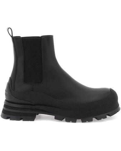 Alexander McQueen Leather Chelsea Ankle Boots - Black