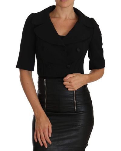 Dolce & Gabbana Black Short Croped Jacket Blazer