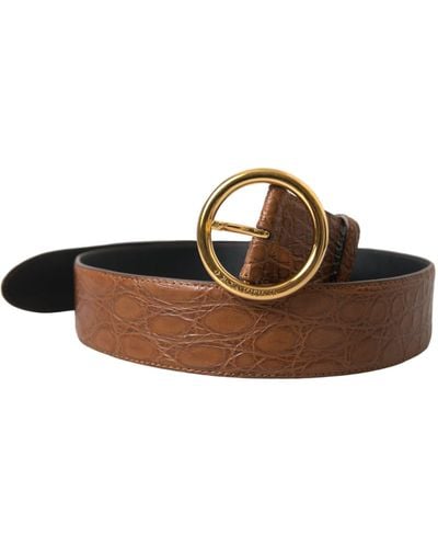 Dolce & Gabbana Elegant Exotic Leather Belt - Brown
