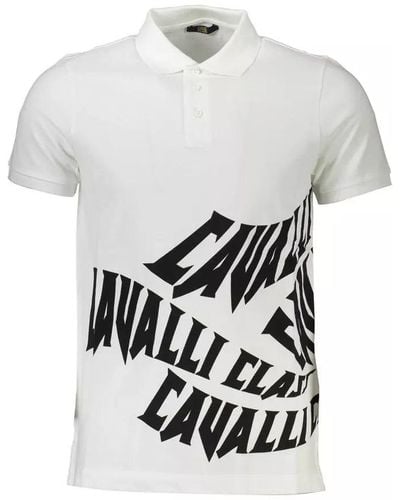 Class Roberto Cavalli White Cotton Polo Shirt