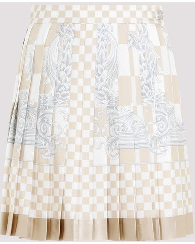 Versace Damier Print Skirt - White