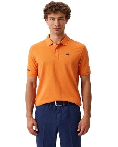 La Martina Cotton Polo Shirt - Orange