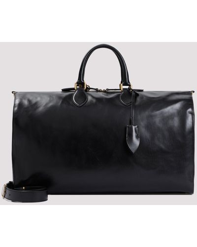 Khaite Black Pierre Calf Leather Weekender Handbag