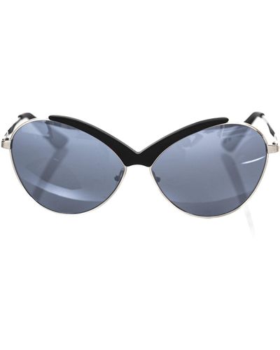Frankie Morello Chic Butterfly-Shaped Metal Sunglasses - Blue