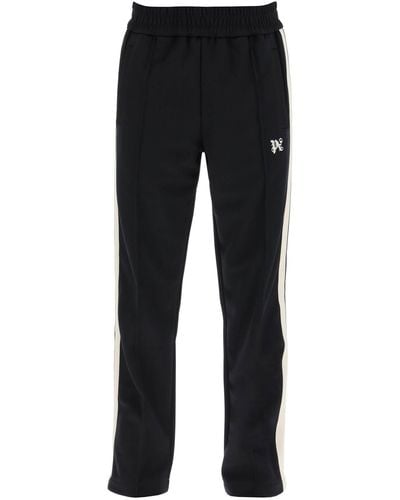 Palm Angels Contrast Band Joggers With Track In - Black