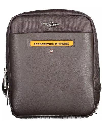 Aeronautica Militare Vintage Shoulder Bag With Refined Details - Gray