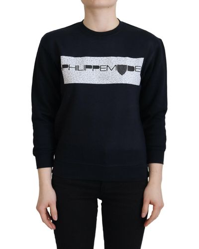 Philippe Model Printed Long Sleeves Pullover Sweater - Black