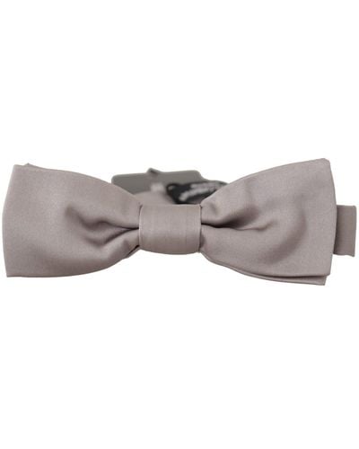 Dolce & Gabbana Elegant Silk Bow Tie For Sophisticated Evening - Gray