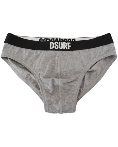 DSquared² Gray Dsurf Logo Cotton Stretchbrief Underwear