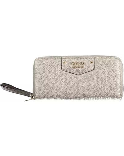 Guess Stylish Silver Zip Wallet With Coin Purse - Multicolour