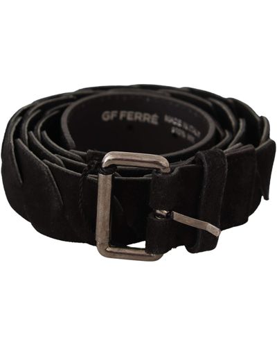 Gianfranco Ferré Gf Ferre Wx Silver Tone Buckle Waist Belt - Black