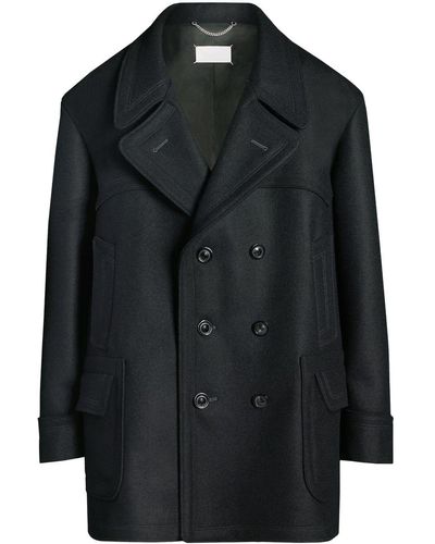 Maison Margiela Double-breasted Wool-blend Coat - Black