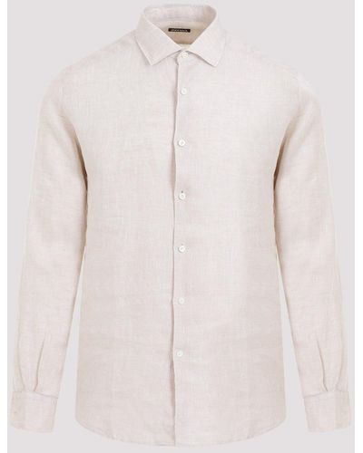 Zegna Medium Beige Linen Shirt - Multicolour