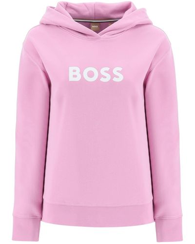BOSS Logo Printed Hoodie - Pink