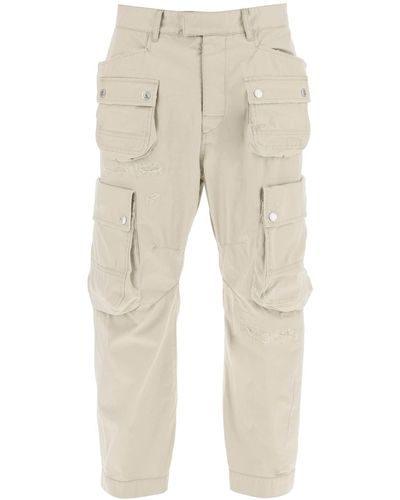 DSquared² Multi-Pocket Cargo Trousers - Natural