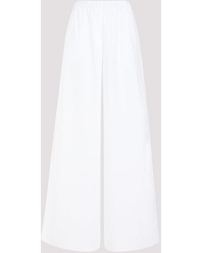 Max Mara White Cotton Navigli Popeline Trousers