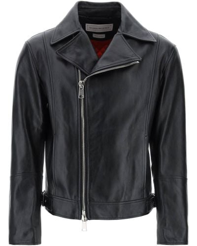 Alexander McQueen Nappa Biker Jacket - Black